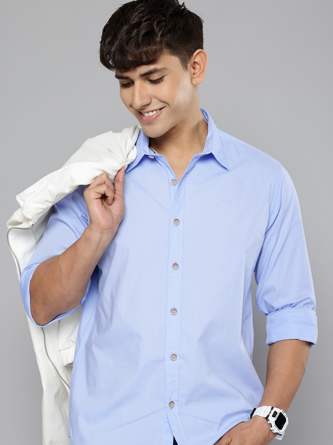 

Aeropostale Spread Collar Casual Shirt, Blue