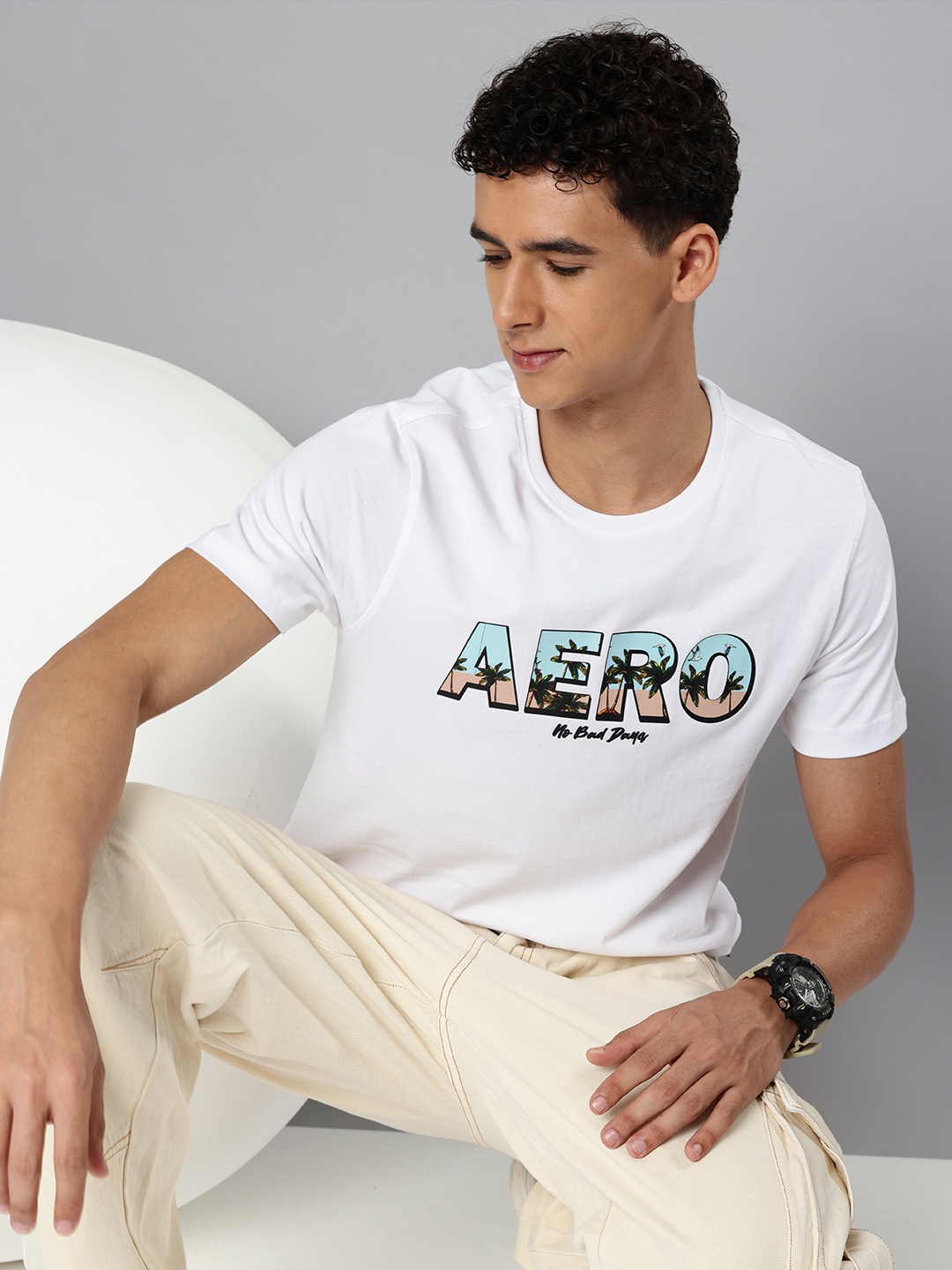 

Aeropostale Pure Cotton Typography Printed T-shirt, White