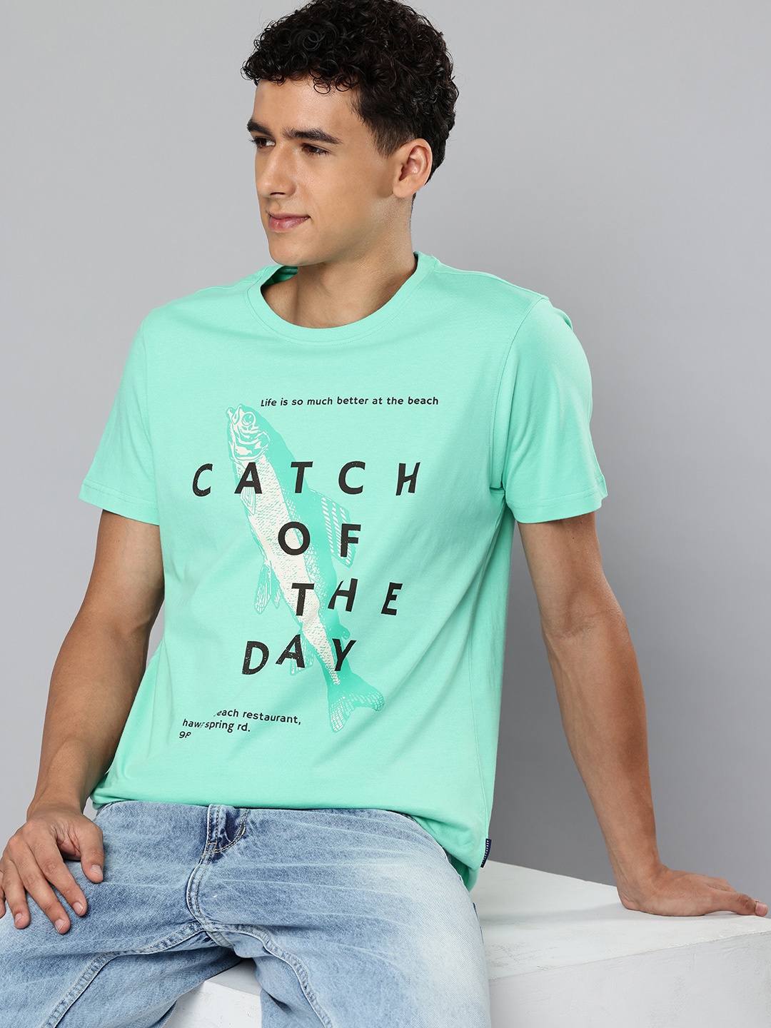 

Aeropostale Printed Pure Cotton T-shirt, Green