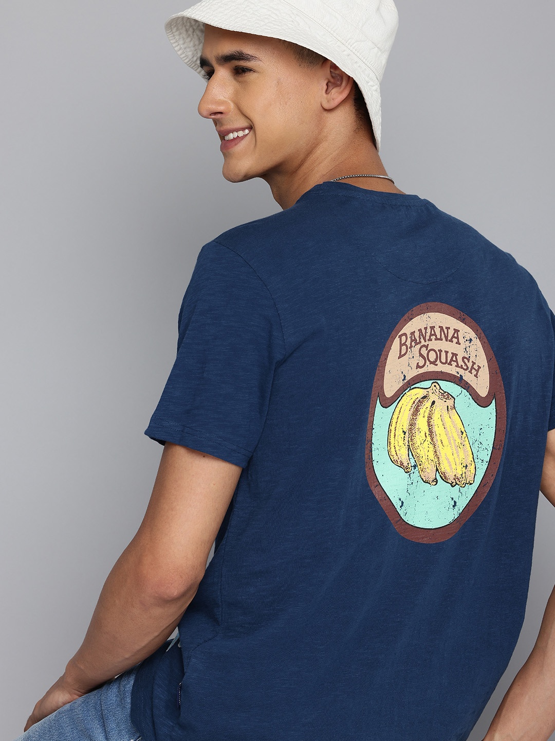 

Aeropostale Printed Pure Cotton T-shirt, Navy blue
