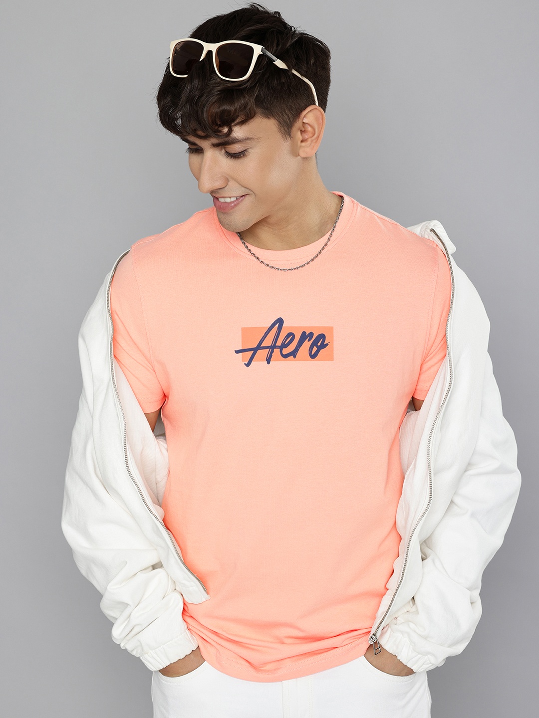 

Aeropostale Typography Printed Pure Cotton T-shirt, Peach