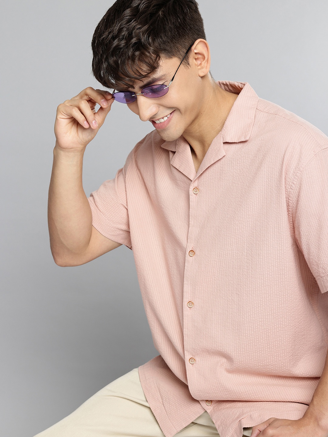 

Aeropostale Pure Cotton Seersucker Casual Shirt, Mauve