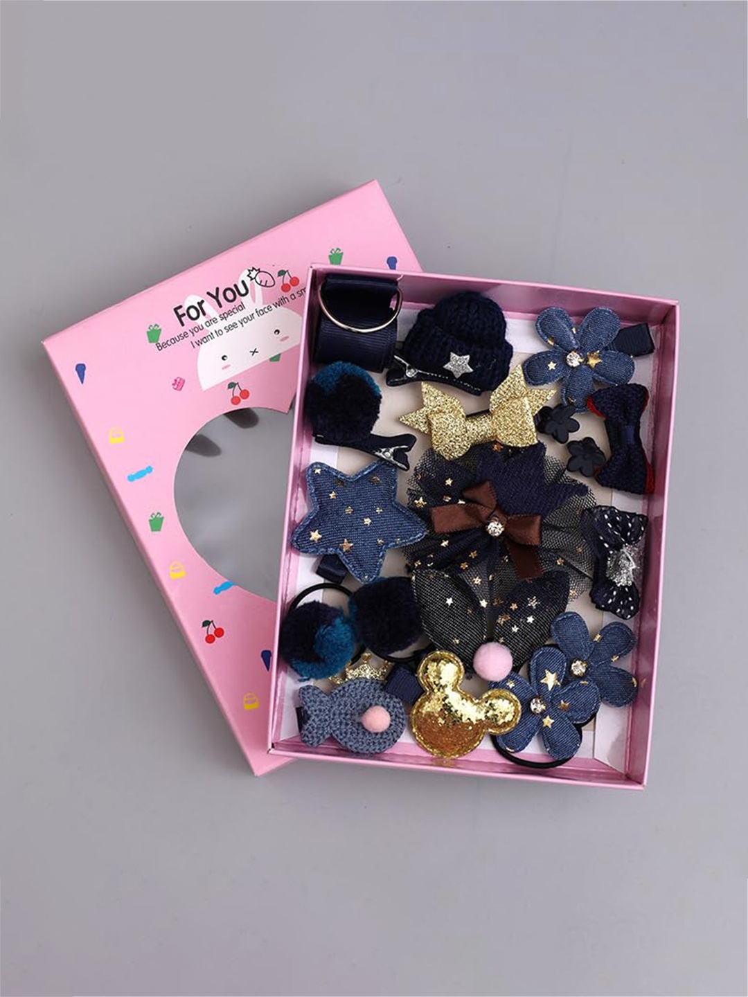 

SYGA Girls Set Of 18 Alligator Hair Clips, Navy blue