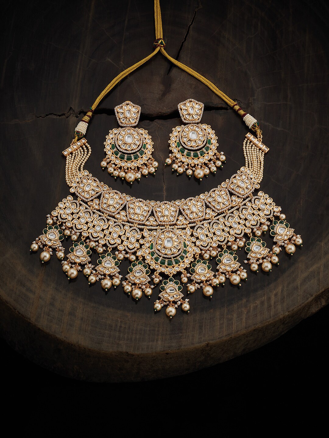 

Kushal's Fashion Jewellery Gold-Plated Kundan-Studded Jewellery Set