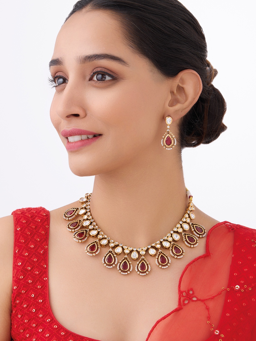 

Kushal's Fashion Jewellery Gold-plated Kundan Stone Studded Jewellery Set