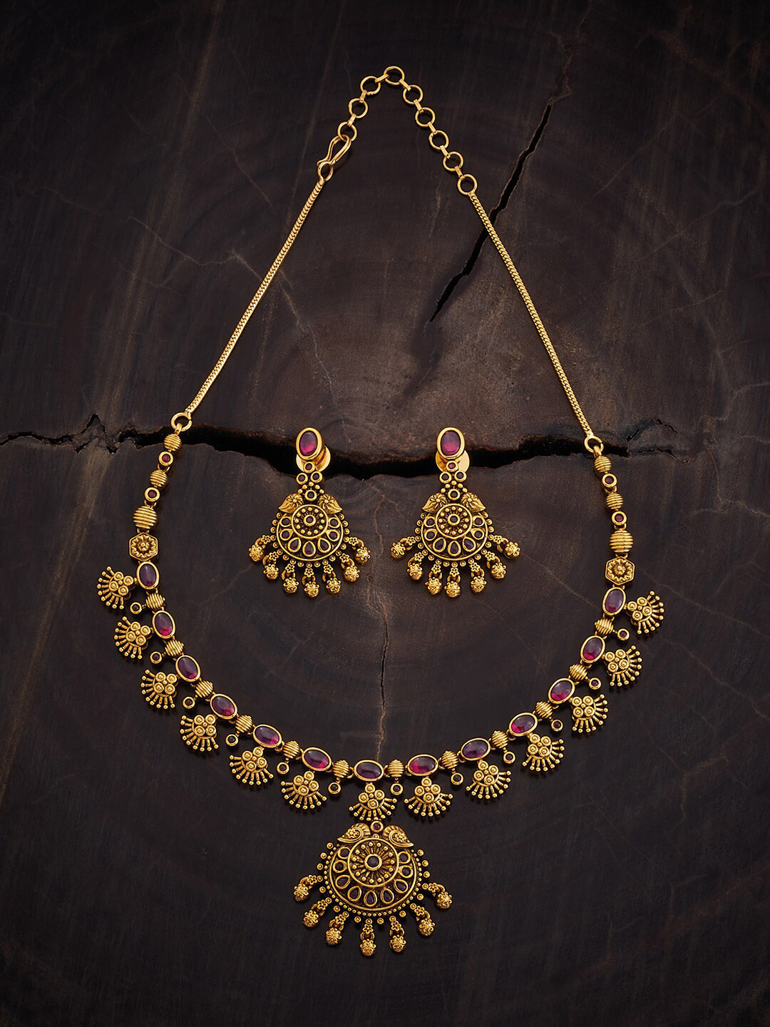 

Kushal's Fashion Jewellery Gold-Plated Stones-Studded Jewellery Set