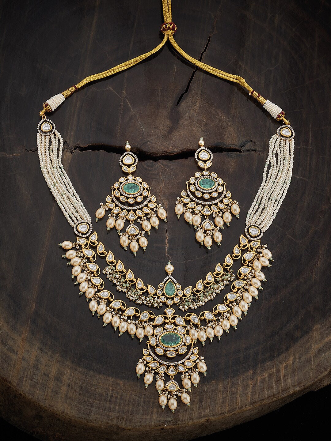 

Kushal's Fashion Jewellery Gold Plated Pearls Beaded Jewellery Set