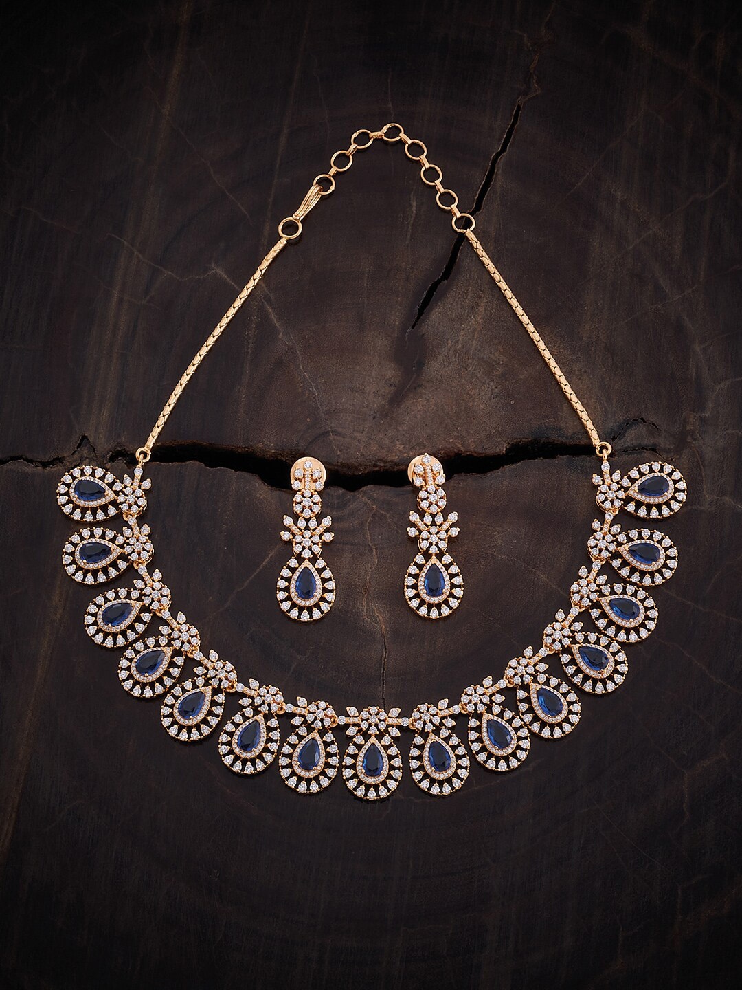 

Kushal's Fashion Jewellery Gold-Plated Cubic Zirconia Stone Studded Jewellery Set