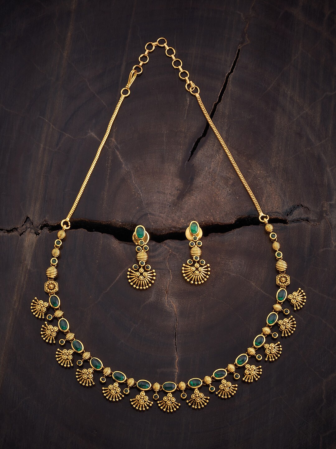 

Kushal's Fashion Jewellery Gold-plated Stone Studded Jewellery Set