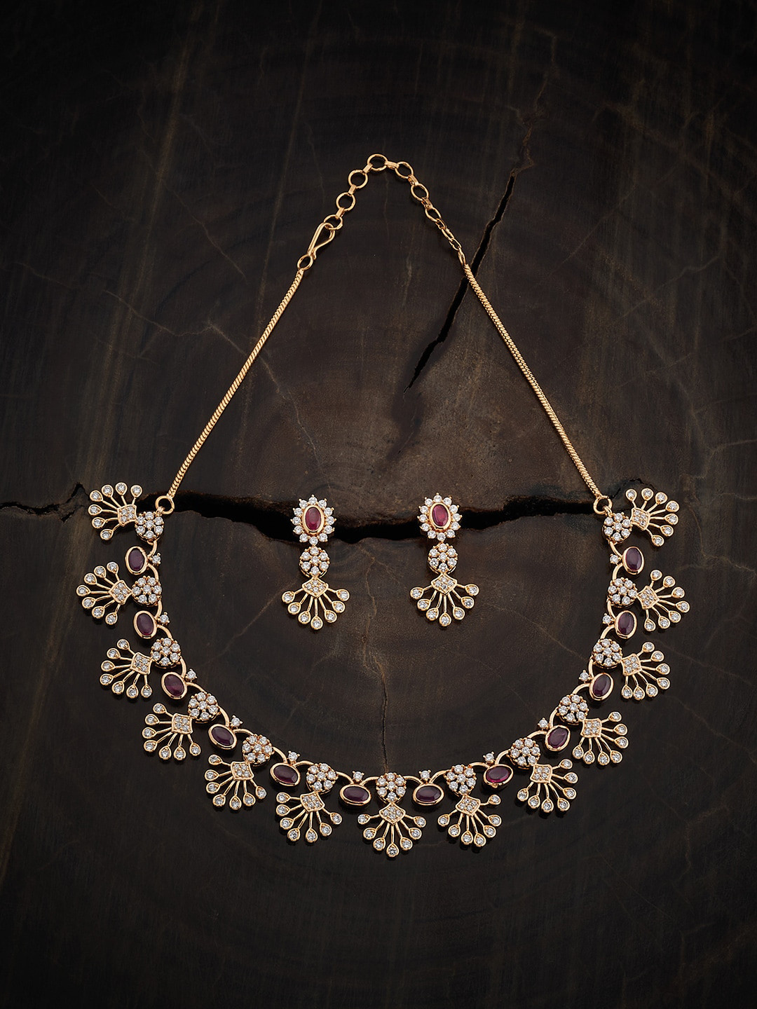 

Kushal's Fashion Jewellery Gold-Plated Zircon-Studded Jewellery Set