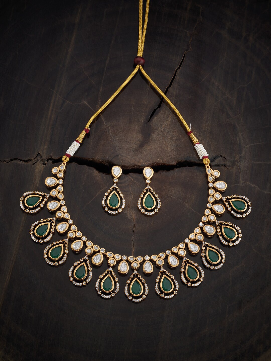

Kushal's Fashion Jewellery Gold-Plated Kundan-Studded Ethnic Jewellery Set