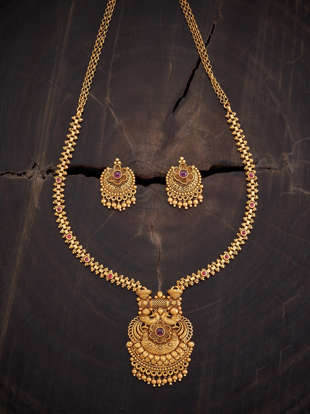 

Kushal's Fashion Jewellery Gold-plated Stone Studded Jewellery Set