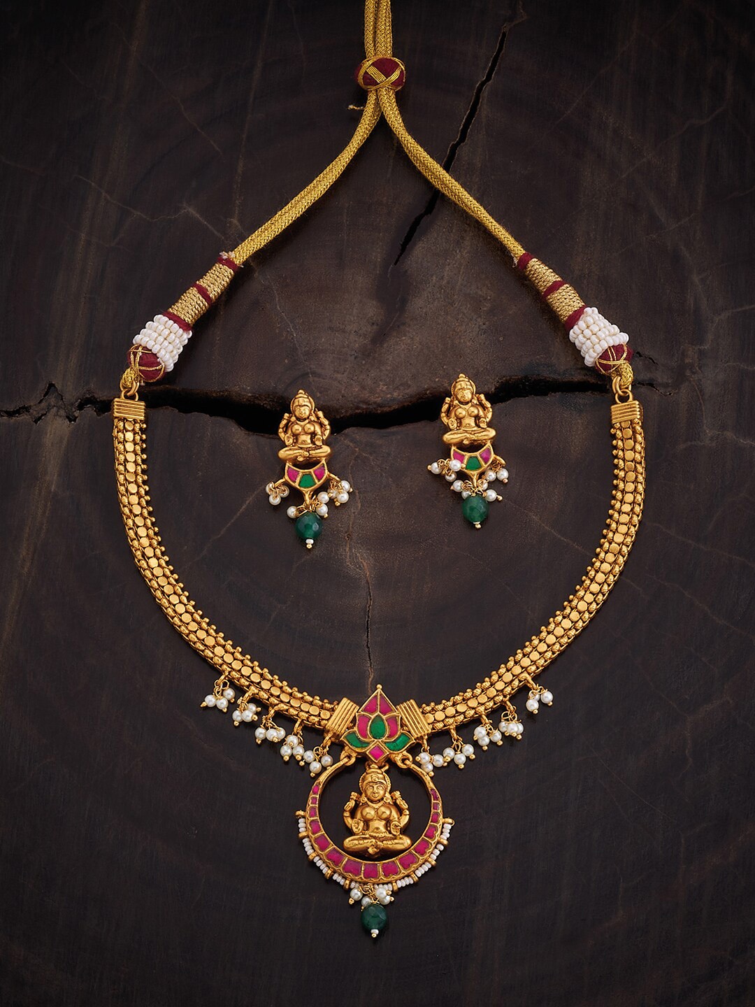 

Kushal's Fashion Jewellery Gold Plated Beaded Antique Jewellery Set