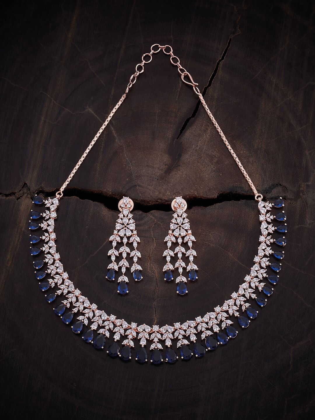 

Kushal's Fashion Jewellery Rose Gold-Plated Zircon-Studded Jewellery Set