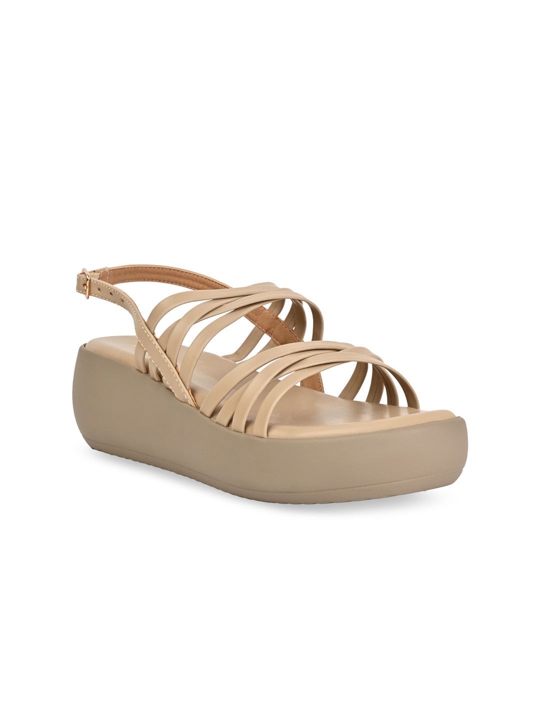 

Rocia Open Toe Flatform Heels, Beige