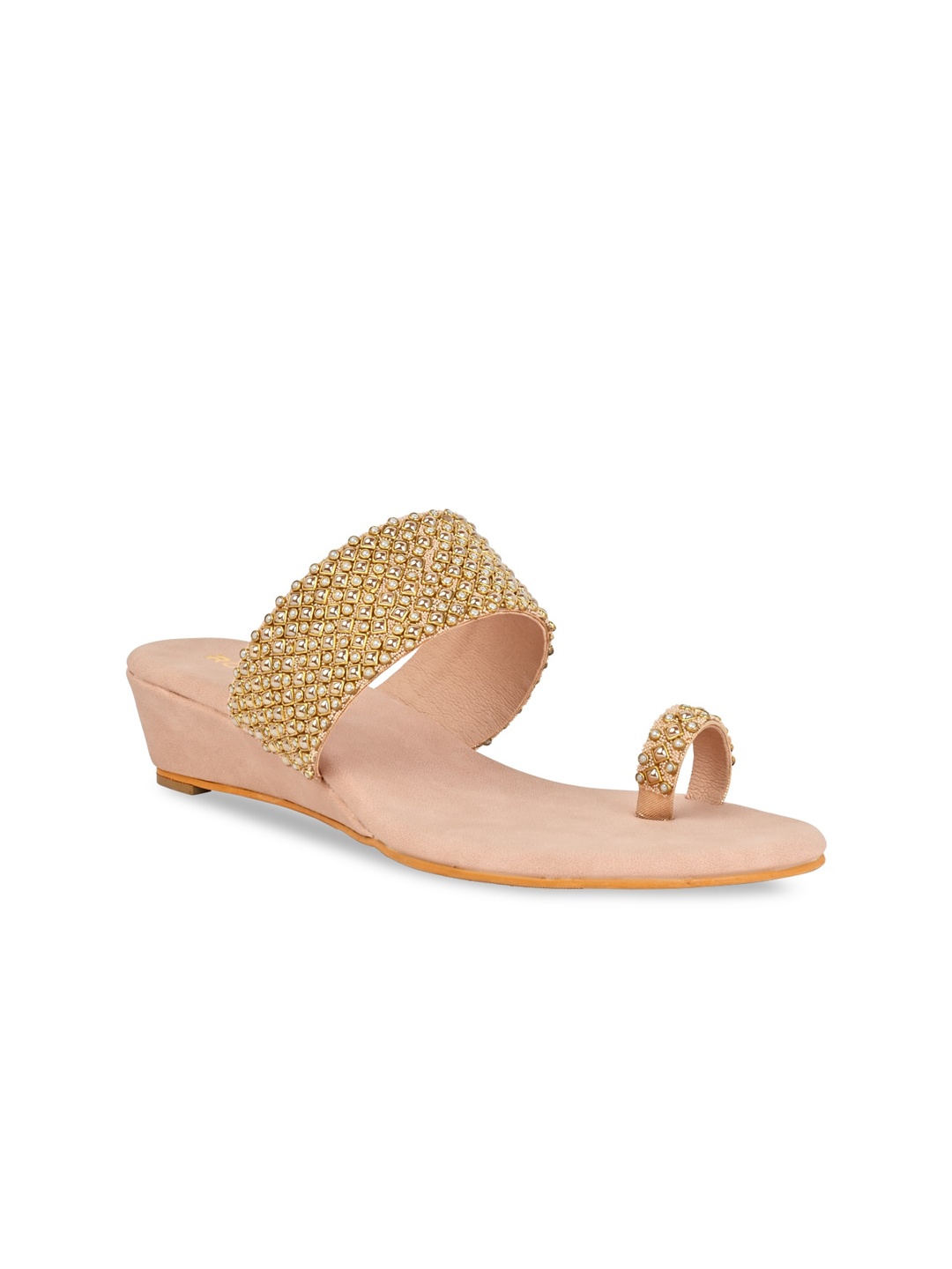

Rocia Embellished Open Toe Wedge Heels, Pink