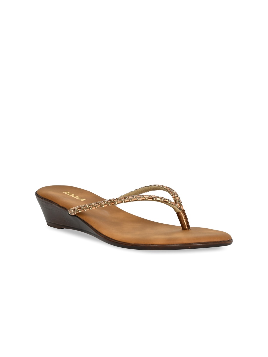 

Rocia Open Toe Embellished Wedge Heels, Gold