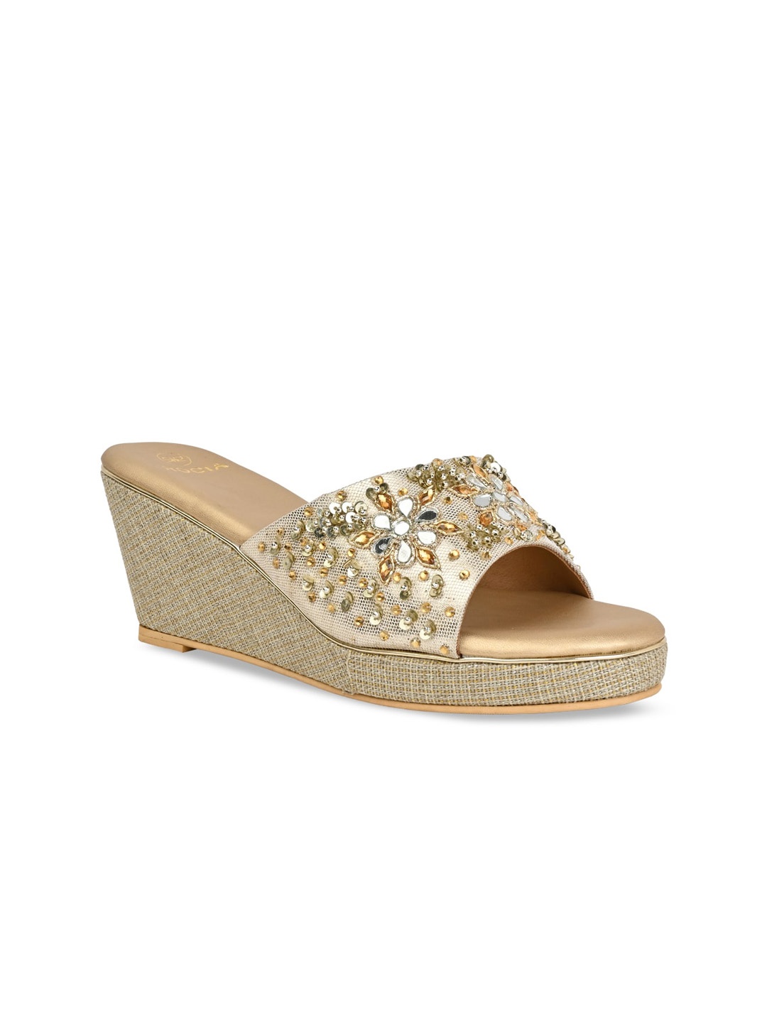 

Rocia Embellished Wedge Heels, Gold