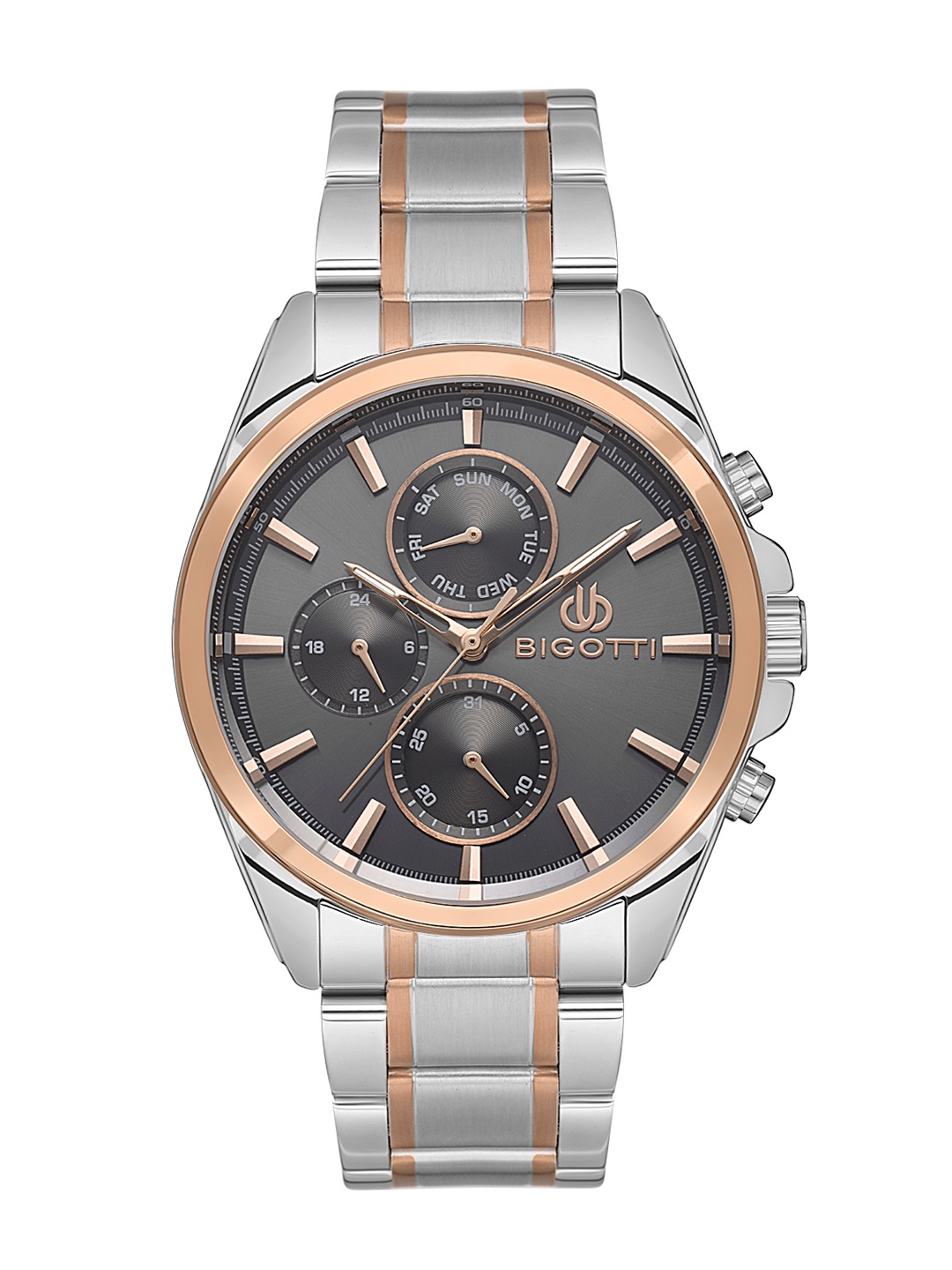 

BIGOTTI Men Stainless Steel Bracelet Style Straps Analogue Watch BG.1.10545-4, Grey