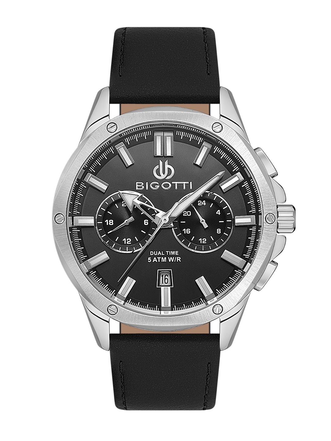

BIGOTTI Men Leather Straps Analogue Watch BG.1.10521-1, Black