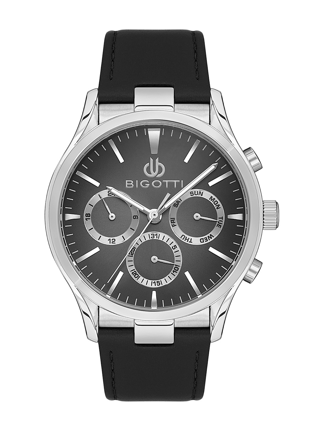 

BIGOTTI Men Printed Leather Textured Straps Analogue Watch BG.1.10523-1, Black