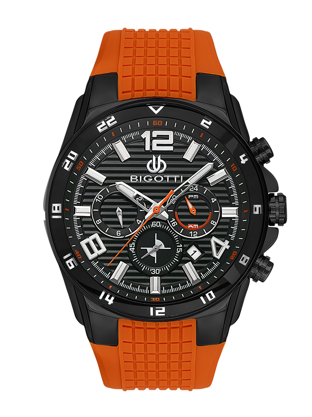 

BIGOTTI Men Dial & Wrap Around Silicone Straps Analogue Watch BG.1.10552-4, Black