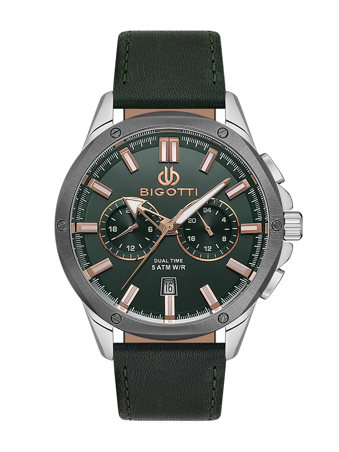 

BIGOTTI Men Dial & Leather Straps Analogue Watch BG.1.10521-4, Green