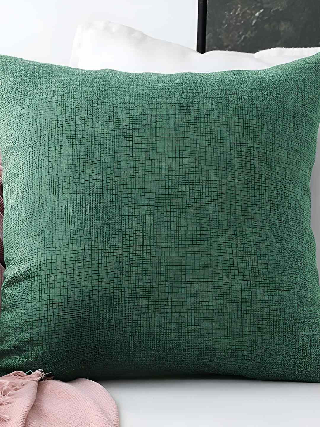 

CASA-NEST Green 5 Pieces Jute Cotton Square Cushion Covers
