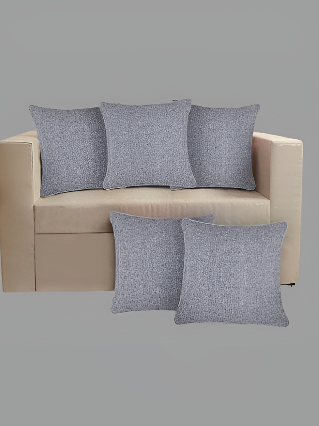 

CASA-NEST Grey 5 Pieces Jute Cotton Cushion Covers