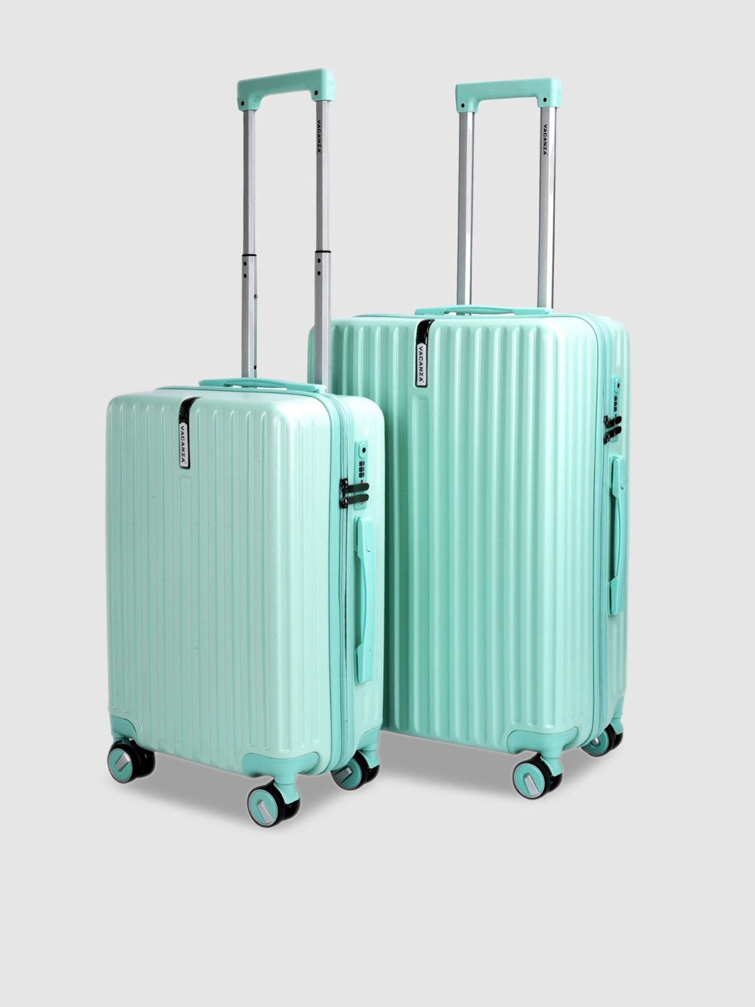 

3G Set Of 2 Textured Hard-Sided Trolley Suitcases, Sea green