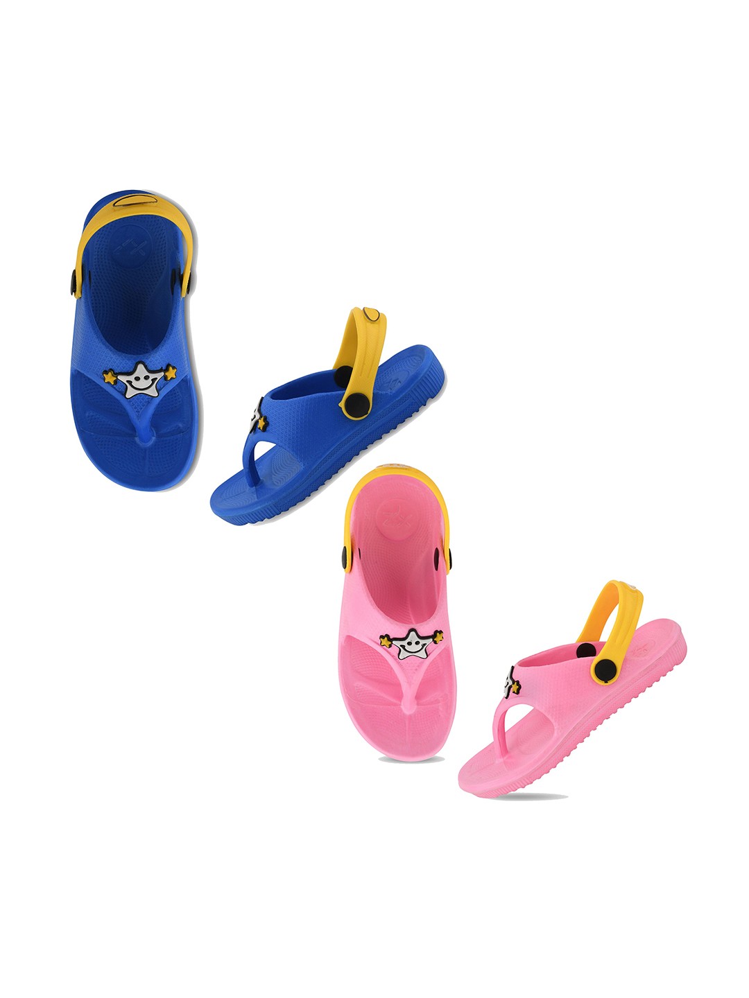 

Smartots Kids Set Of 2 Textured Croslite Clogs With Applique Detail, Pink