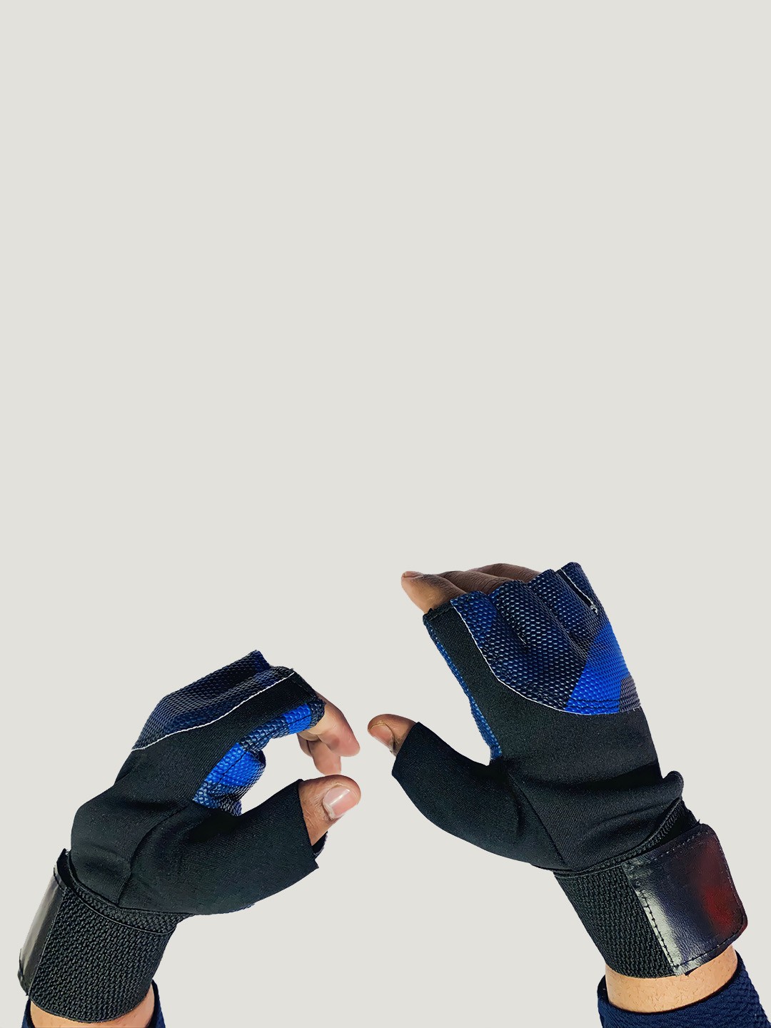 

Body Smith Unisex Patterned Gym Gloves, Navy blue