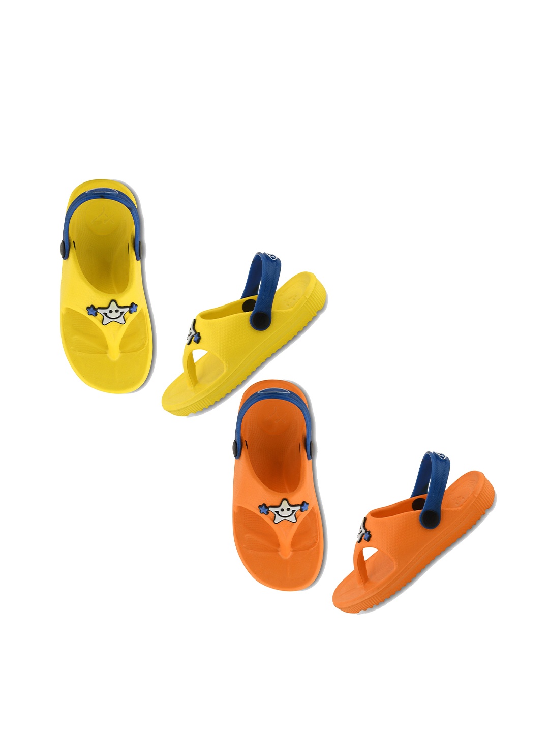 

Smartots Kids Set Of 2 Textured Clogs With Applique Detail, Yellow