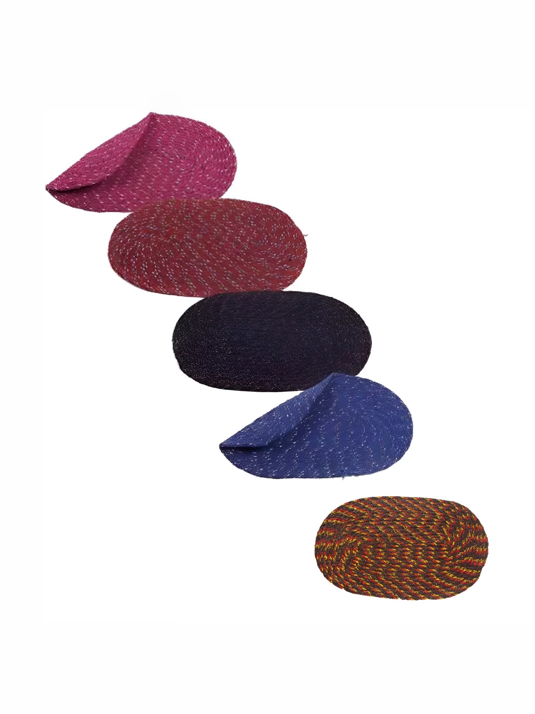 

Supreme Home Collective Blue & Pink 5 Pieces Printed Cotton Anti-Skid Doormats