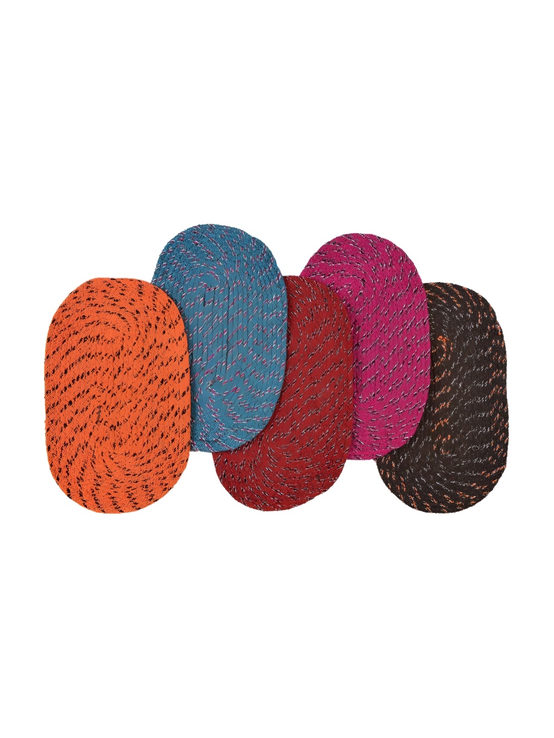 

Supreme Home Collective Pink & Red 5 Pcs Printed Cotton Anti-Skid Doormats