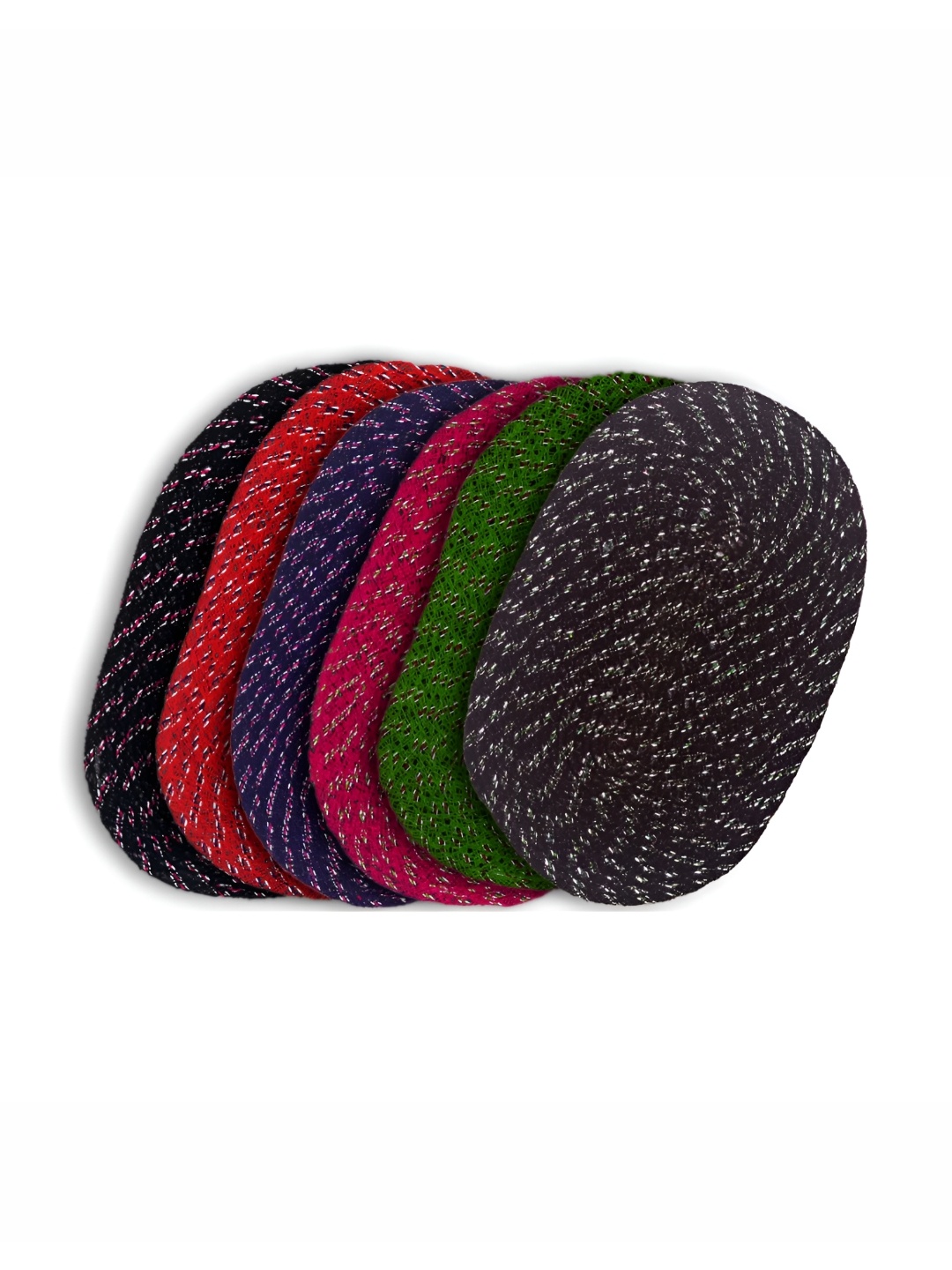 

Supreme Home Collective Red & Green 6 Pieces Textured Cotton Anti Skid Doormats