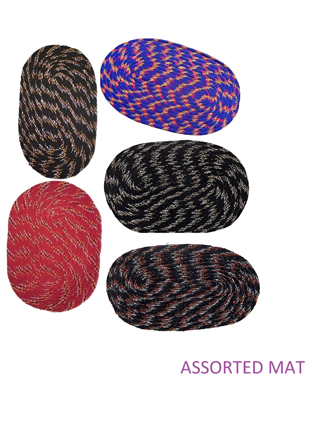 

Supreme Home Collective Assorted 5 Pieces Textured Cotton Anti Skid Doormats