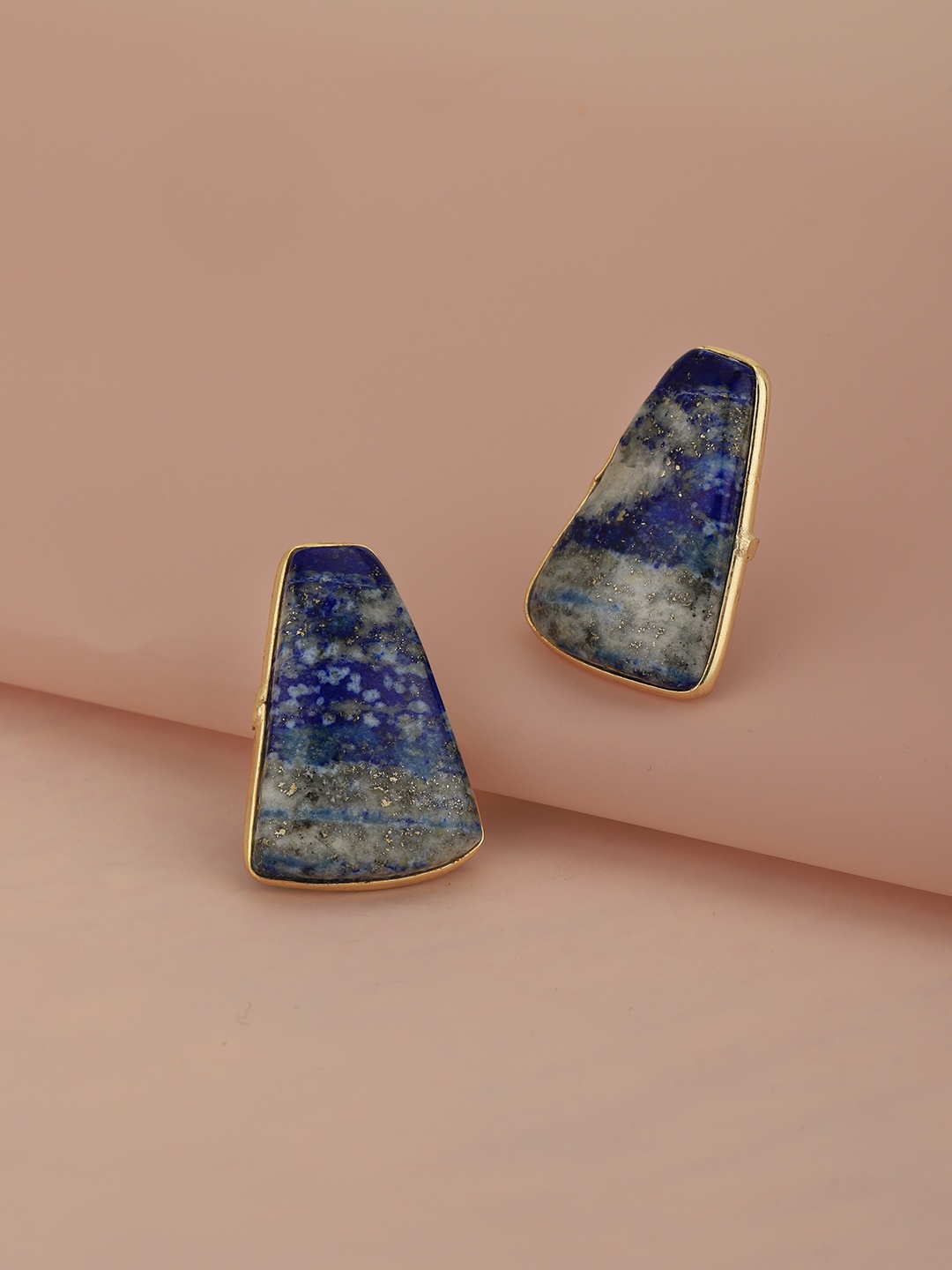 

Carlton London Gold-Plated Contemporary Lapis Lazuli Stone Studs, Blue