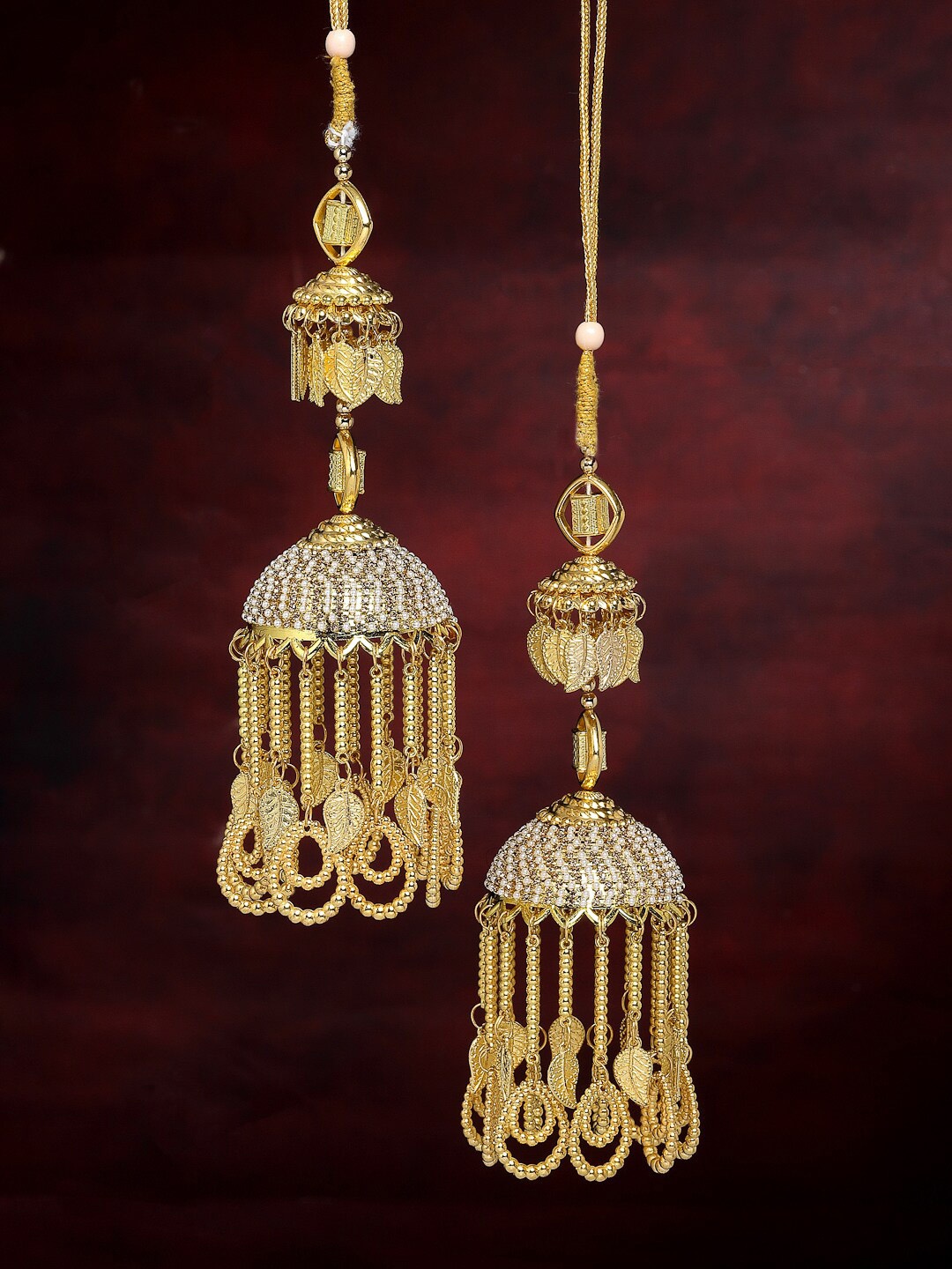 

PANASH Women Set of 2 Gold-Plated Beadded Bridal Kaleeras