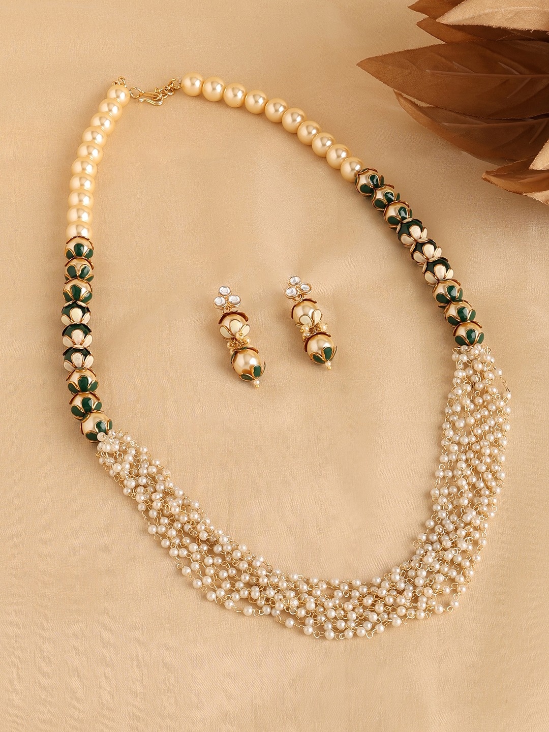 

Zaveri Pearls Gold-plated Beaded Jewellery Set