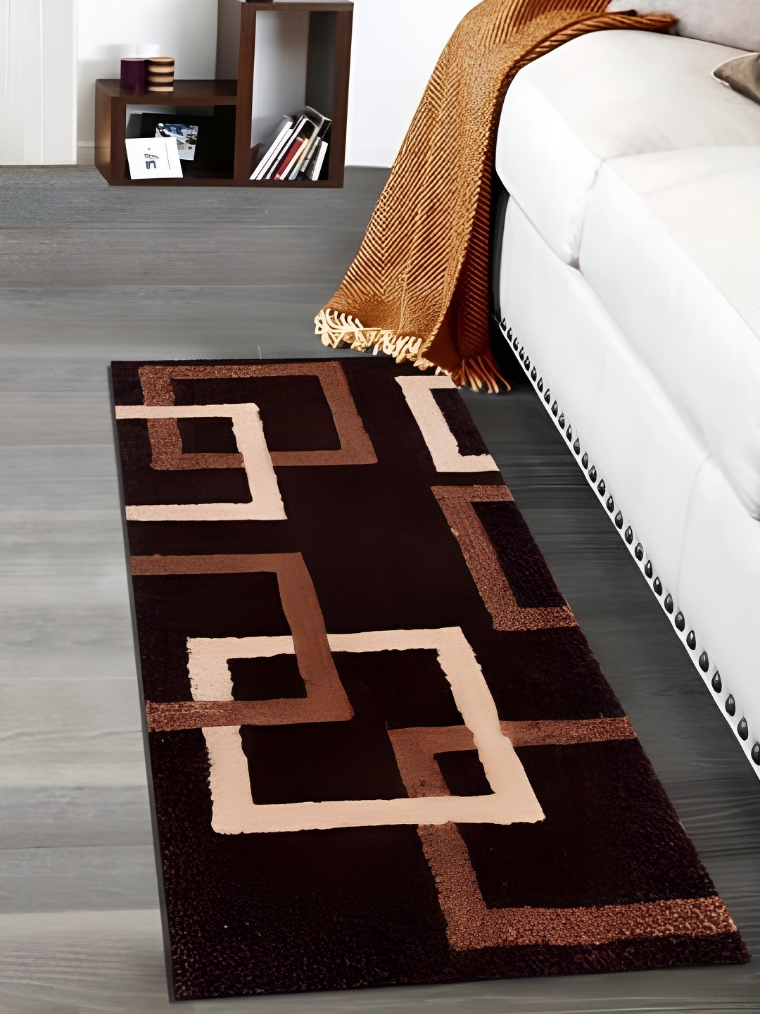 

Shopgallery Brown & Beige Geometric Soft & Anti-skid Floor Runner