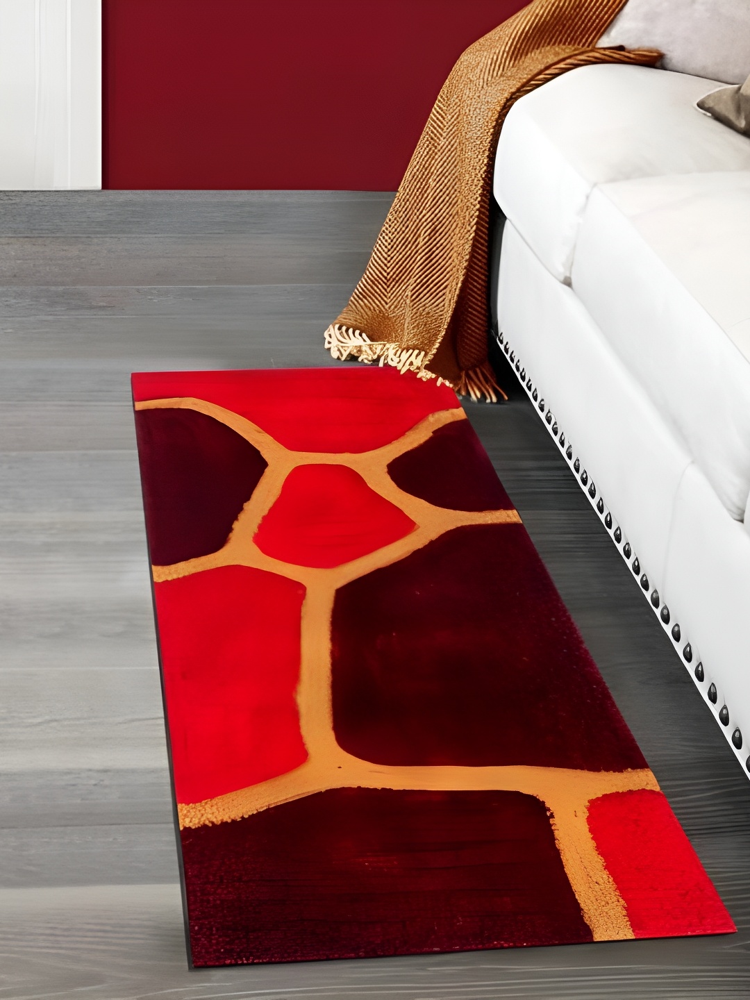 

Shopgallery Maroon & Red Geometric Soft & Anti-skid Floor Runner