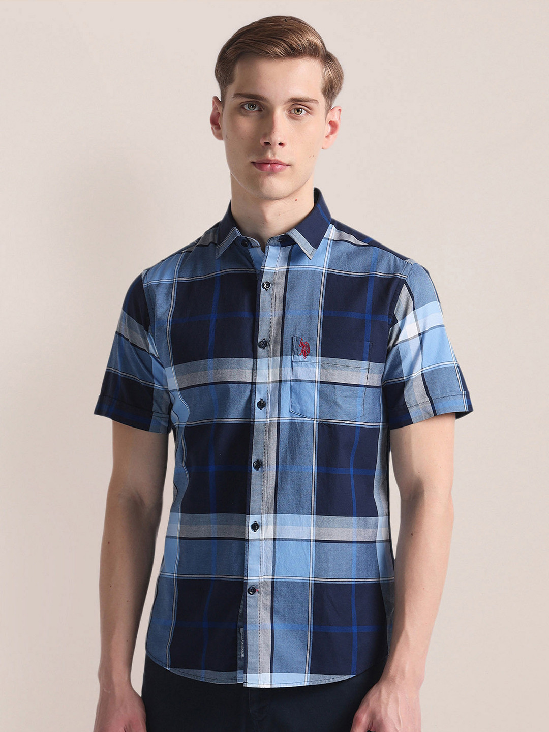 

U.S. Polo Assn. Tartan Checks Opaque Casual Shirt, Blue
