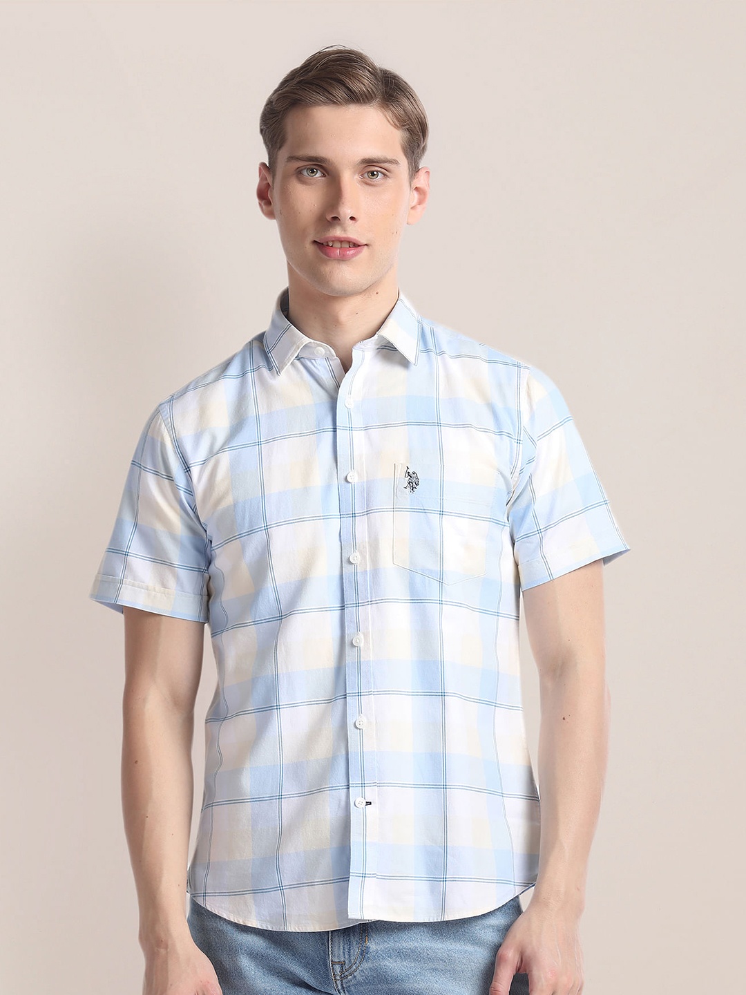 

U.S. Polo Assn. Tartan Checked Oxford Casual Shirt, Blue