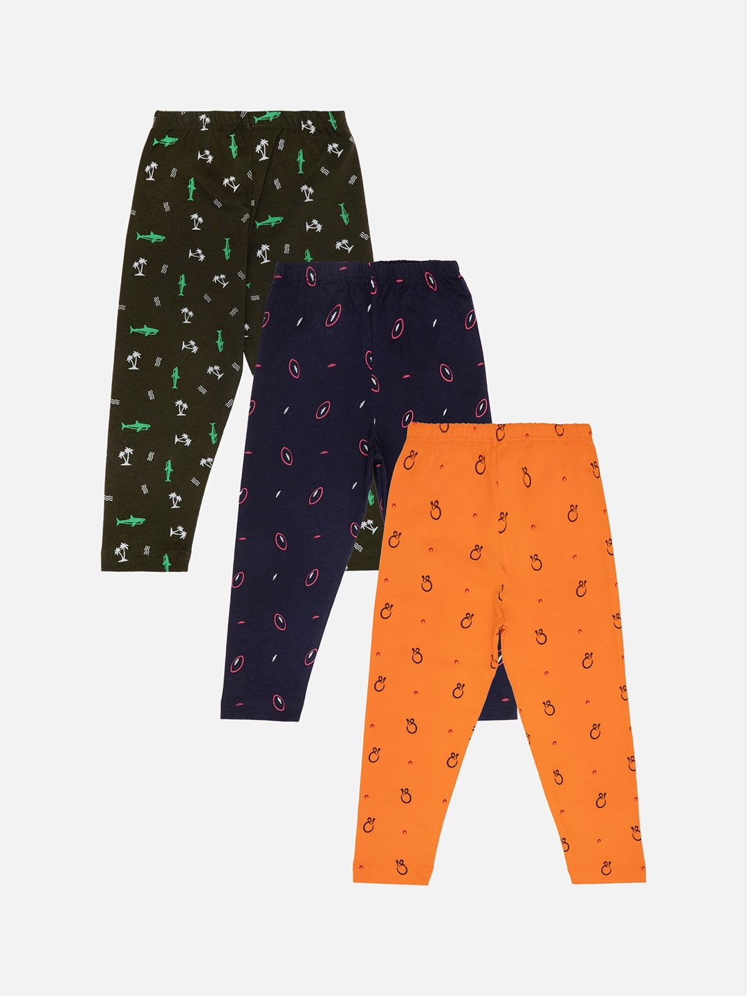 

Bodycare Infant Boys Pack Of 3 Assorted Printed Cotton Straight Leg Lounge Pants