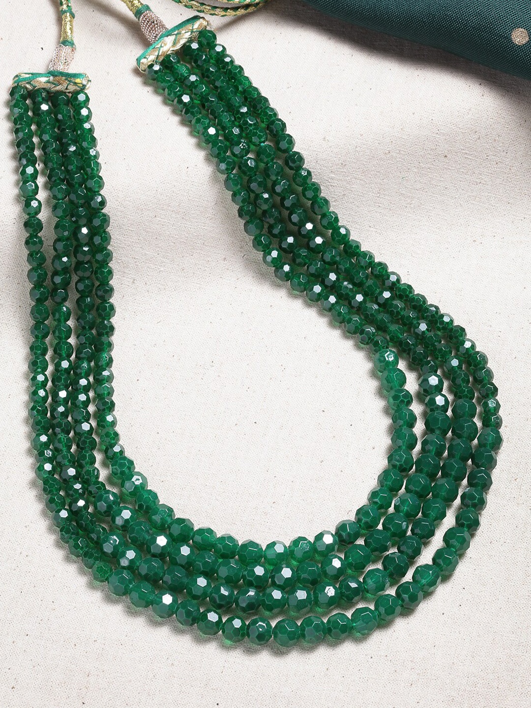 

PANASH Artificial Stones Studded Necklace, Green