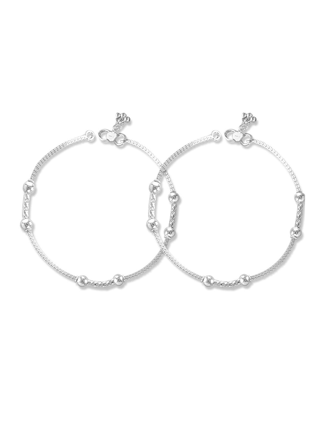 

LeCalla Set of 2 925 Sterling Silver BIS Hallmarked Silver Plated Anklet