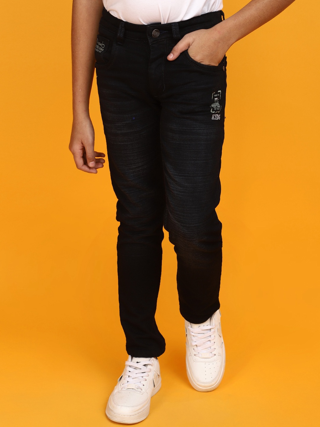 

V-Mart Boys Mid-Rise Clean Look Cotton Jeans, Grey