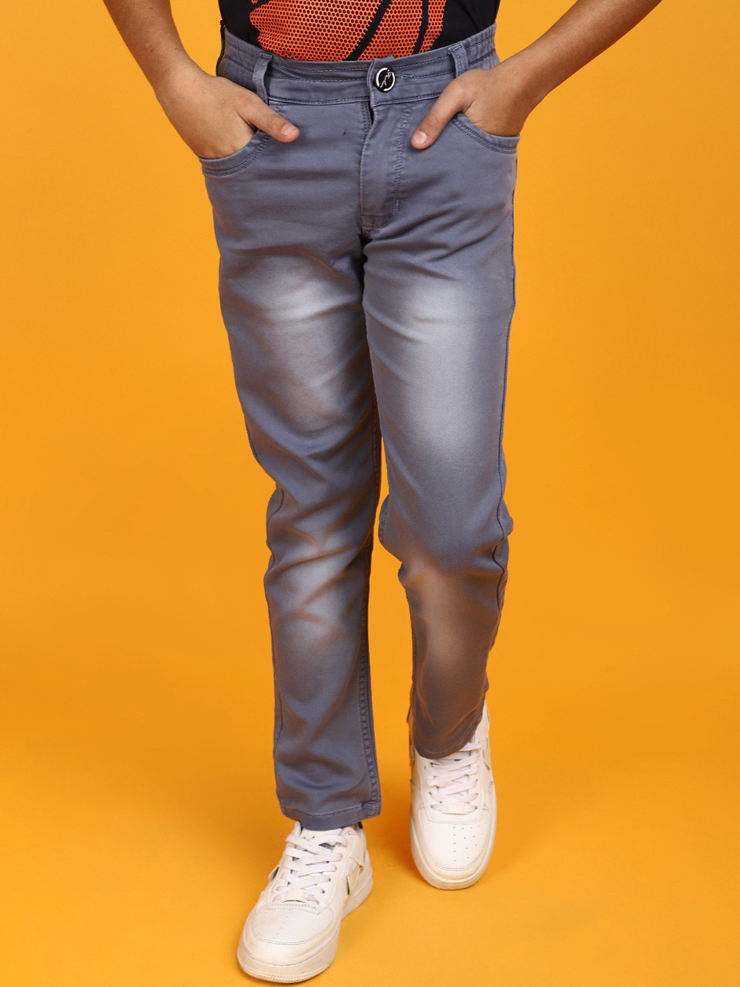 

V-Mart Boys Clean Look Heavy Fade Cotton Jeans, Grey
