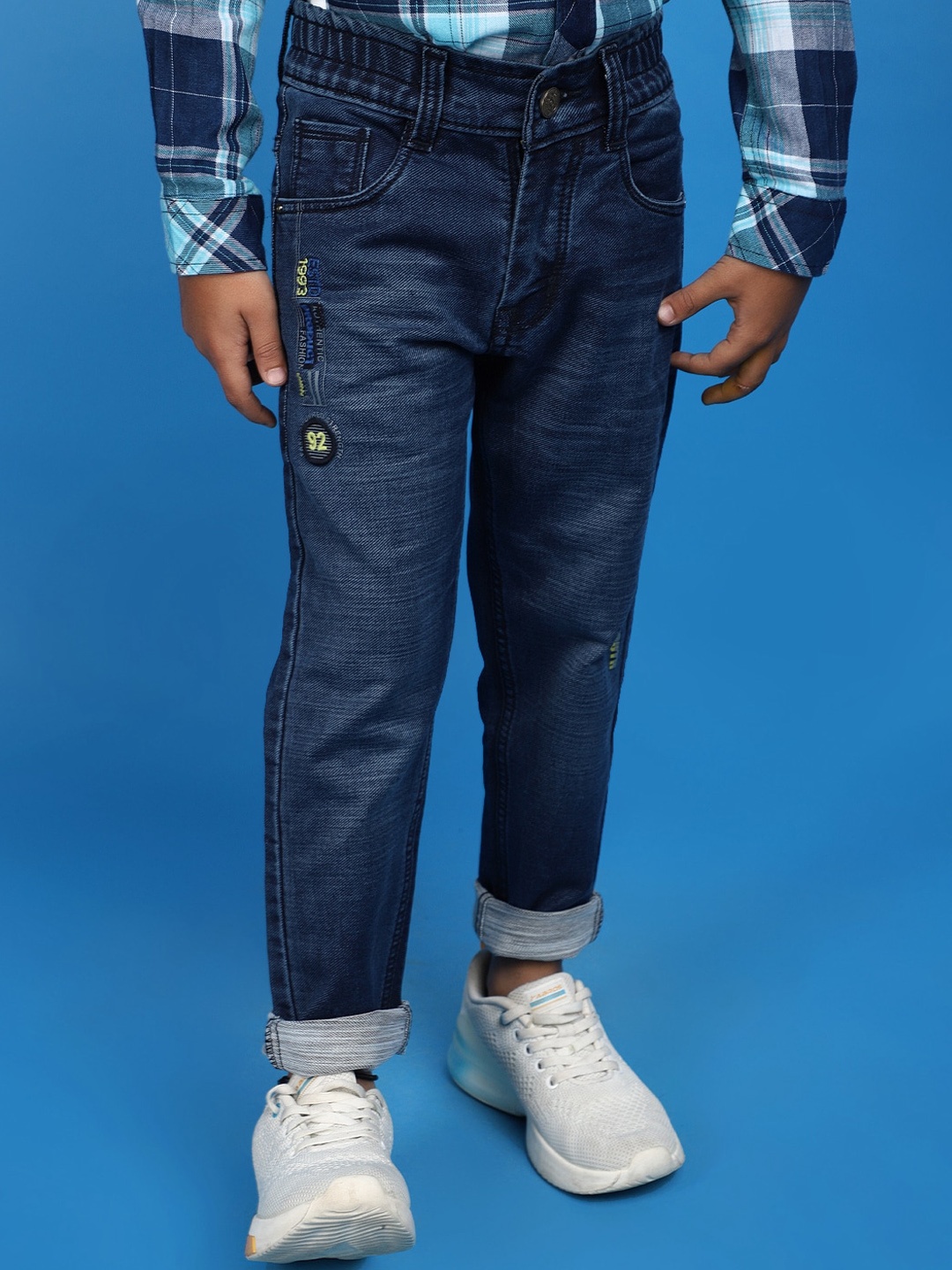 V-Mart Boys Clean Look Light Fade Cotton Jeans, Blue